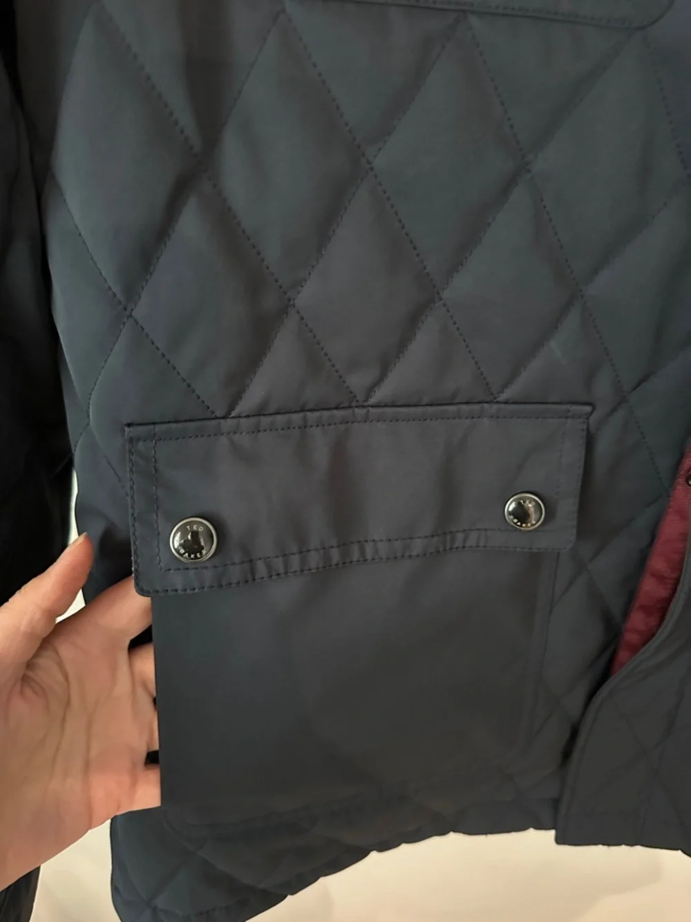 Ted Baker Men's Size 7 XL Quilted Blue Jacket - Lightweight Casual Coat, Nylon